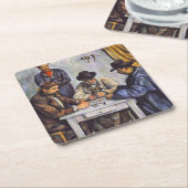 Paul Cezanne - De kaartspelers Kartonnen Onderzetters (Schuin)