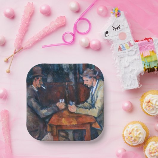 Paul Cezanne - De kaartspelers Papieren Bordje (Feest)