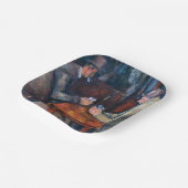 Paul Cezanne - De kaartspelers Papieren Bordje (Gebogen)