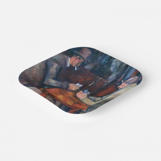 Paul Cezanne - De kaartspelers Papieren Bordje (Gebogen)