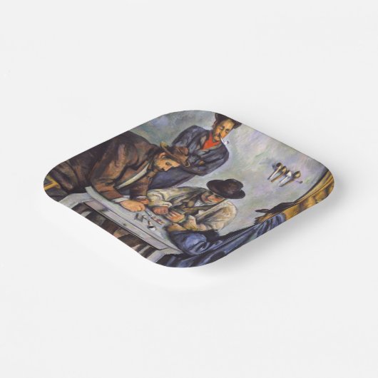 Paul Cezanne - De kaartspelers Papieren Bordje (Gebogen)