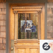 Paul Cezanne - De kaartspelers Raamsticker (Huis Deur)