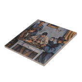 Paul Cezanne - De kaartspelers Tegeltje (Zijkant)