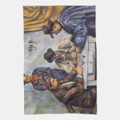 Paul Cezanne - De kaartspelers Theedoek (Verticaal)