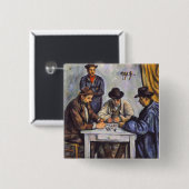 Paul Cezanne - De kaartspelers Vierkante Button 5,1 Cm (Voorkant /achterkant)