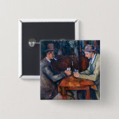 Paul Cezanne - De kaartspelers Vierkante Button 5,1 Cm (Voorkant /achterkant)