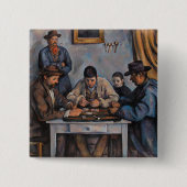 Paul Cezanne - De kaartspelers Vierkante Button 5,1 Cm (Voorkant)