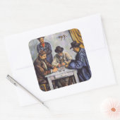 Paul Cezanne - De kaartspelers Vierkante Sticker (Envelop)
