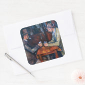 Paul Cezanne - De kaartspelers Vierkante Sticker (Envelop)