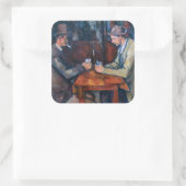 Paul Cezanne - De kaartspelers Vierkante Sticker (Tas)