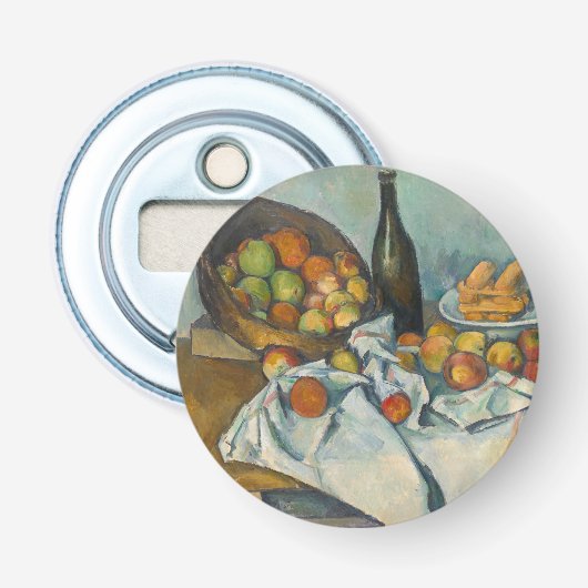 Paul Cezanne - De Mand met Appels Button Flesopener (Voorkant)
