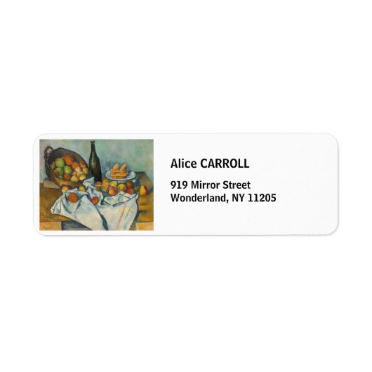 Paul Cezanne - De Mand met Appels Etiket (Voorkant)