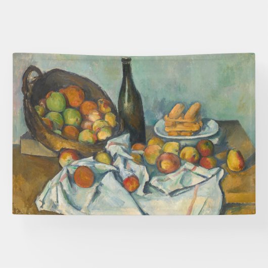 Paul Cezanne - De Mand met Appels Spandoek (Horizontaal)
