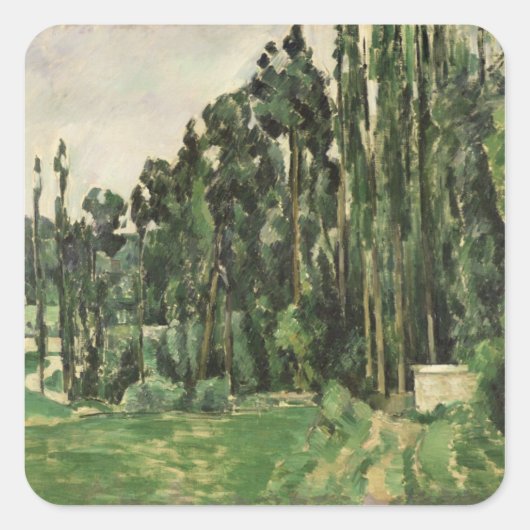 Paul Cezanne | De Poplars, c.1879-82 Vierkante Sticker (Voorkant)
