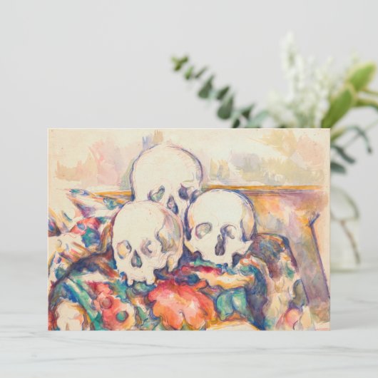 Paul Cezanne - De Waterverf van de Drie Skull Bedankkaart (Staand voorkant)