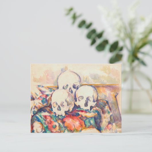 Paul Cezanne - De Waterverf van de Drie Skull Briefkaart (Staand voorkant)