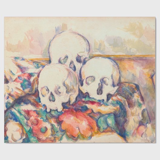 Paul Cezanne - De Waterverf van de Drie Skull Cadeaupapier (Vlak)