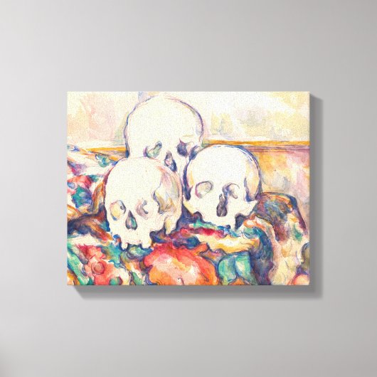 Paul Cezanne - De Waterverf van de Drie Skull Canvas Afdruk (Voorkant)