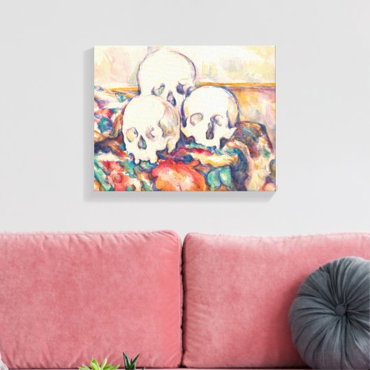 Paul Cezanne - De Waterverf van de Drie Skull Canvas Afdruk (Insitu (Woonkamer))