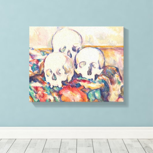 Paul Cezanne - De Waterverf van de Drie Skull Canvas Afdruk (Insitu (Houten vloer))