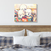 Paul Cezanne - De Waterverf van de Drie Skull Canvas Afdruk (Insitu (Slaapkamer))