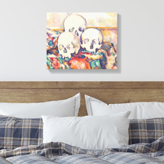 Paul Cezanne - De Waterverf van de Drie Skull Canvas Afdruk (Insitu (Slaapkamer))
