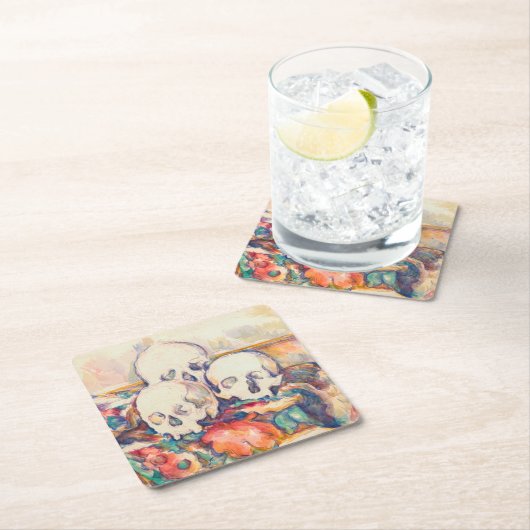 Paul Cezanne - De Waterverf van de Drie Skull Kartonnen Onderzetters (Insitu)