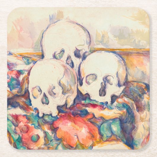 Paul Cezanne - De Waterverf van de Drie Skull Kartonnen Onderzetters (Voorkant)