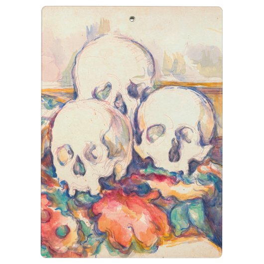 Paul Cezanne - De Waterverf van de Drie Skull Klembord (Achterkant)