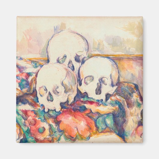 Paul Cezanne - De Waterverf van de Drie Skull Magneet (Voorkant)