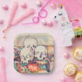 Paul Cezanne - De Waterverf van de Drie Skull Papieren Bordje (Feest)