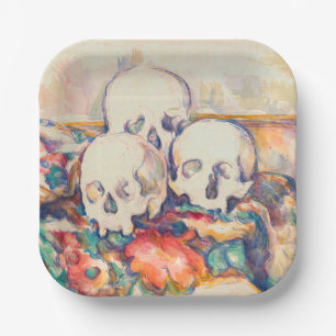 Paul Cezanne - De Waterverf van de Drie Skull Papieren Bordje