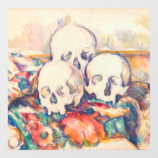 Paul Cezanne - De Waterverf van de Drie Skull Raamsticker (Vel)
