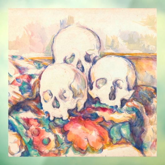 Paul Cezanne - De Waterverf van de Drie Skull Raamsticker (Vel 3)