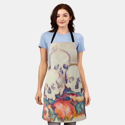 Paul Cezanne - De Waterverf van de Drie Skull Schort (Gedragen)