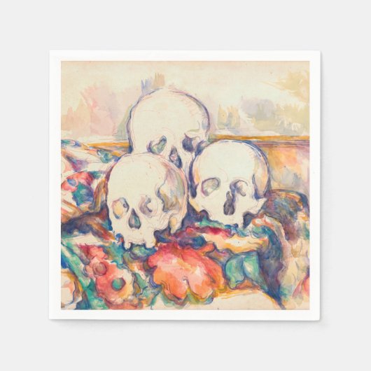 Paul Cezanne - De Waterverf van de Drie Skull Servet (Voorkant)