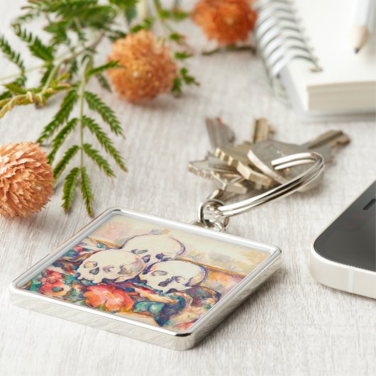 Paul Cezanne - De Waterverf van de Drie Skull Sleutelhanger (Zijkant)