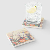 Paul Cezanne - De Waterverf van de Drie Skull Stenen Onderzetter (Zijkant)