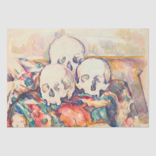 Paul Cezanne - De Waterverf van de Drie Skull Tissuepapier (Voorkant)
