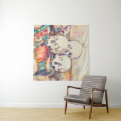 Paul Cezanne - De Waterverf van de Drie Skull Wandkleed (In Situ (horizontaal))