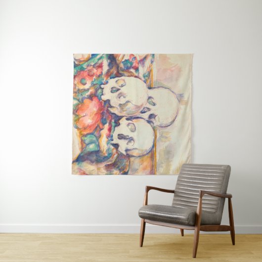 Paul Cezanne - De Waterverf van de Drie Skull Wandkleed (In Situ (horizontaal))