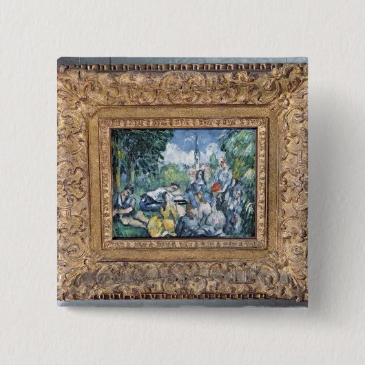 Paul Cezanne | Dejeuner sur l'herbe, 1876-1977 Vierkante Button 5,1 Cm (Voorkant)