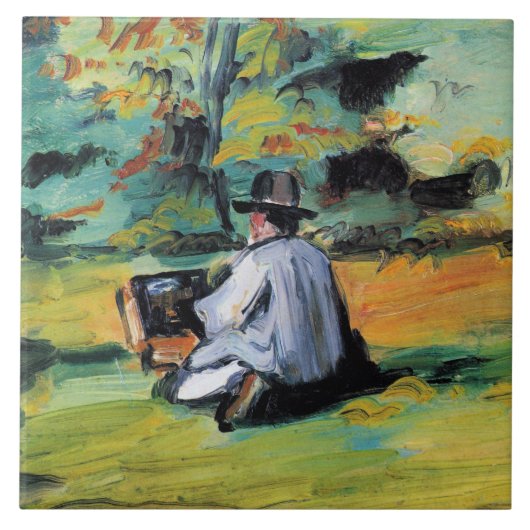 Paul Cezanne - Een schilder aan het werk, Tegeltje (Voorkant)