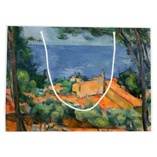 Paul Cezanne - Estaque met Red Roofs Groot Cadeauzakje (Achterkant)