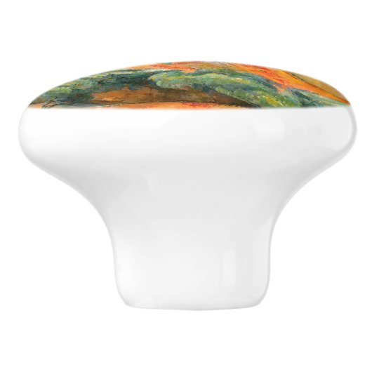 Paul Cezanne - Estaque met Red Roofs Keramische Knop (Zijkant)