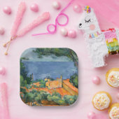 Paul Cezanne - Estaque met Red Roofs Papieren Bordje (Feest)