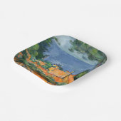 Paul Cezanne - Estaque met Red Roofs Papieren Bordje (Gebogen)