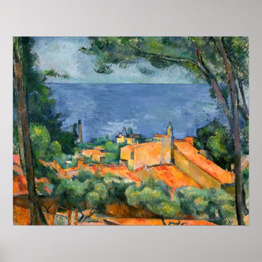 Paul Cezanne - Estaque met Red Roofs Poster (Voorkant)