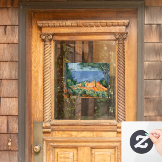 Paul Cezanne - Estaque met Red Roofs Raamsticker (Huis Deur)