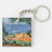 Paul Cezanne - Estaque met Red Roofs Sleutelhanger (Achterkant)